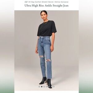 Abercrombie & Fitch The Ankle Straight Leg Ultra High Rise Jeans